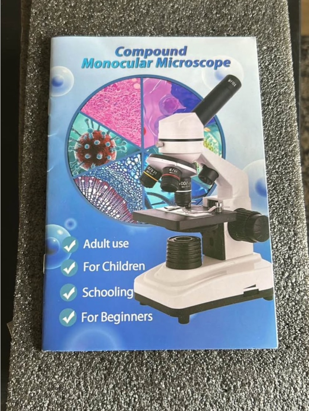 White Compound Monocular Microscope - Beginner/Student Model
